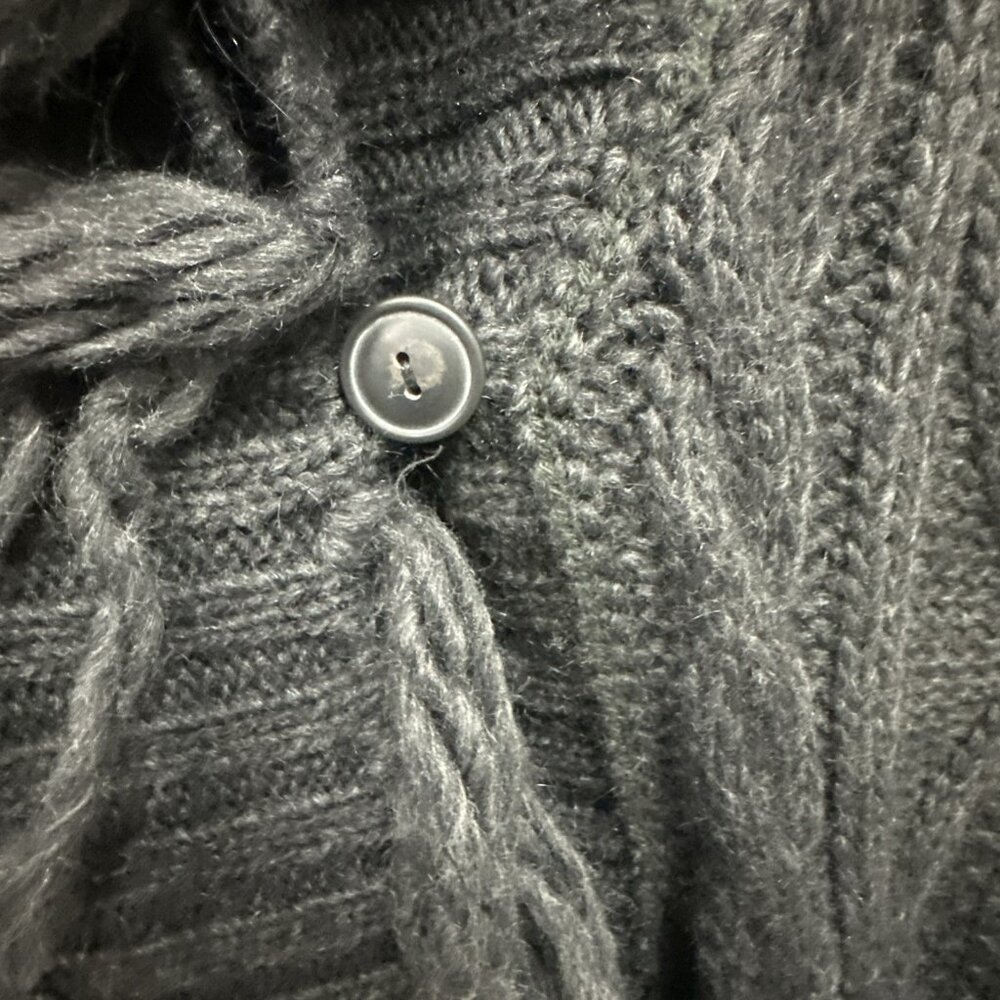 Denim & Supply Ralph Lauren Long Chunky Cable Knit Fringe Cardigan Alpaca Small - Picture 9 of 13